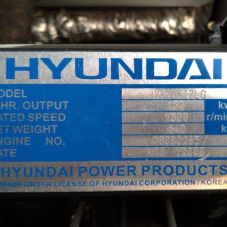 Grup electrogen HYUNDAI 106 KVA de segona mà a cabauoportunitats.com Balaguer - Lleida - Catalunya