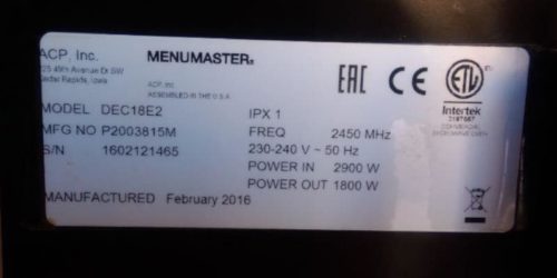 Microondas AMANA MENUMASTER DEC18E2 de segunda mano en cabauoportunitats.com