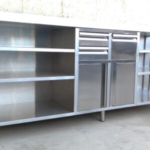 Mueble cafetero de inox de 245cm de segunda mano en cabauoportunitats.com
