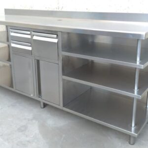 Mueble cafetero de inox de 245cm de segunda mano en cabauoportunitats.com