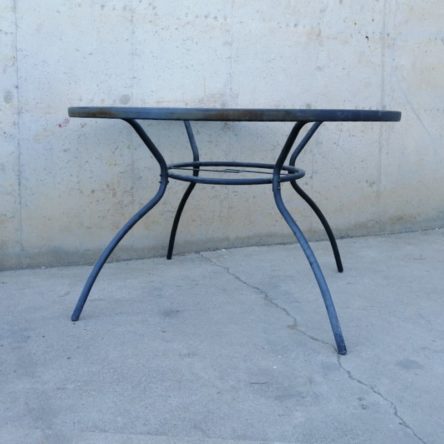 Taula terrassa vidre i xapa ø119cm de segona mà a cabauoportunitats.com Balaguer - Lleida - Catalunya
