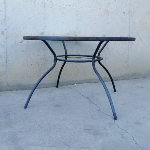 Taula terrassa vidre i xapa ø119cm de segona mà a cabauoportunitats.com Balaguer - Lleida - Catalunya