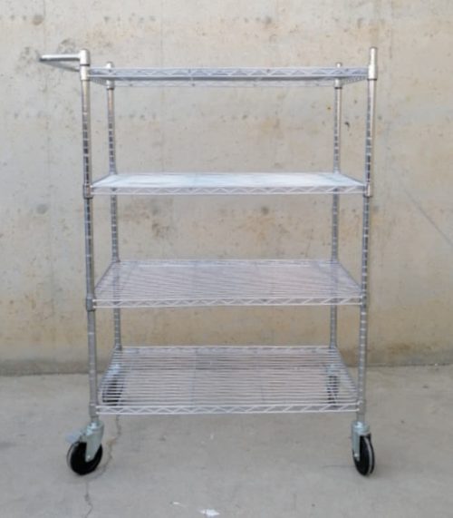 Carro d'acer inoxidable 4 posts 100x60cm de segona mà a cabauoportunitats.com Balaguer - Lleida - Catalunya