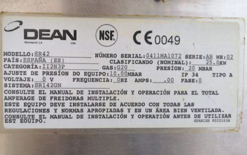 Fregidora DEAN de gas natural de segunda mano en  cabauoportunitats.com