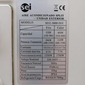 Aire acondicionado inverter SEI de segunda mano en cabauoportunitats.com