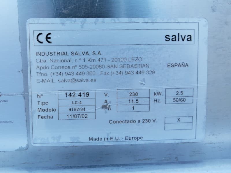 Horno convección SALVA 59x53cm de segunda mano en cabauoportunitats.com