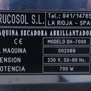 FRUCOSOL SH-7000 eixugadora i abrillantadora de coberts de segona mà a cabauoportunitats.com Balaguer - Lleida - Catalunya