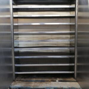 Armari de segona mà fet d'acer inoxidable amb prestatgeries exteriors a cabauoportunitats.com Balaguer - Lleida - Catalunya