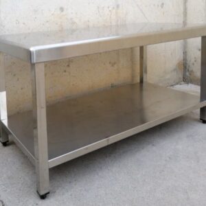 Taula d'acer inoxdable de 60x120cm de segona mà a cabauoportunitats.com Balaguer - Lleida - Catalunya