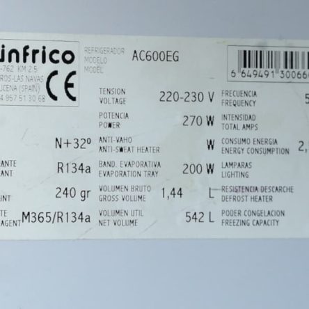 Cámara frigorífica INFRICO 542 litros de segunda mano en cabauoportunitats.com