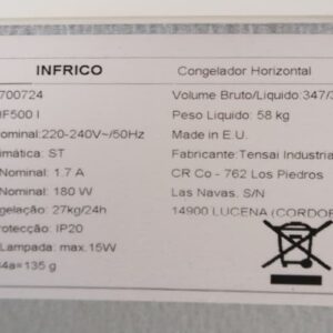 Congelador horitzontal INFRICO de segona mà a cabauoportunitats.com Balaguer - Lleida - Catalunya