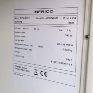 Congelador puerta cristal INFRICO de segunda mano en cabauoportunitats.com Balaguer - Lleida - Catalunya