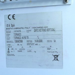 Congelador puerta cristal ISA TORNADO 400 litros de seguna mano en cabauoportunitats.com