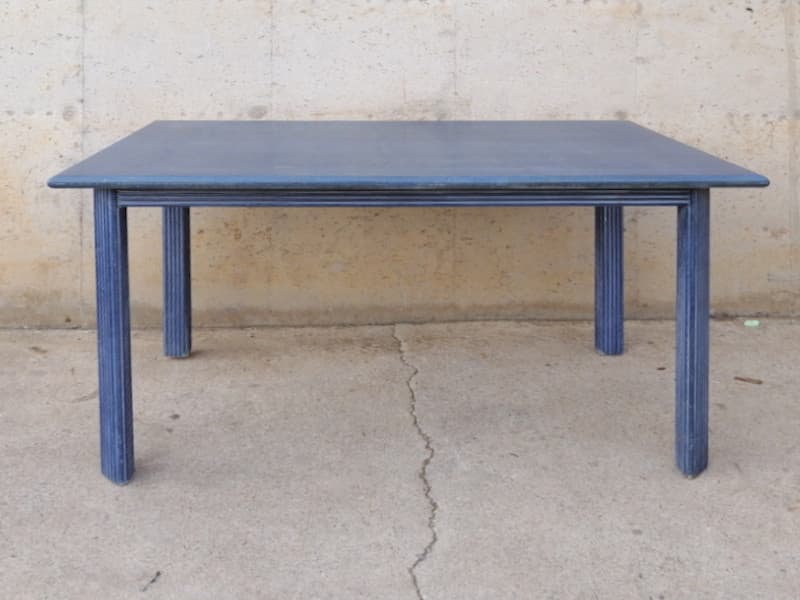 Mesa madera azul 120cm - Cabau Oportunitats