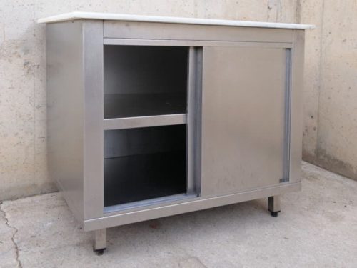 Taula de treball d'acer inoxidable de segona mà a cabauoportunitats.com Balaguer - Lleida - Catalunya