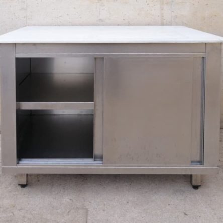 Taula de treball d'acer inoxidable de segona mà a cabauoportunitats.com Balaguer - Lleida - Catalunya
