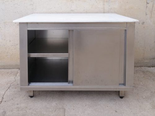 Taula de treball d'acer inoxidable de segona mà a cabauoportunitats.com Balaguer - Lleida - Catalunya