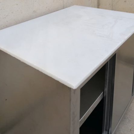 Taula de treball d'acer inoxidable de segona mà a cabauoportunitats.com Balaguer - Lleida - Catalunya