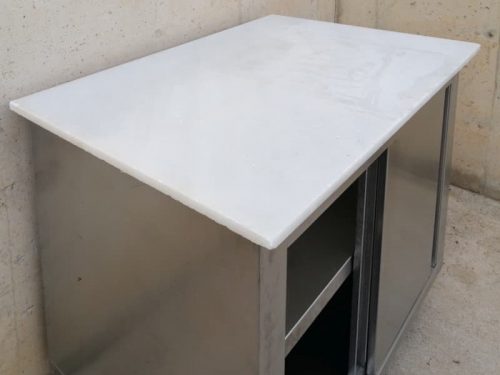 Taula de treball d'acer inoxidable de segona mà a cabauoportunitats.com Balaguer - Lleida - Catalunya