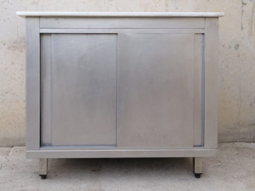 Taula de treball d'acer inoxidable de segona mà a cabauoportunitats.com Balaguer - Lleida - Catalunya