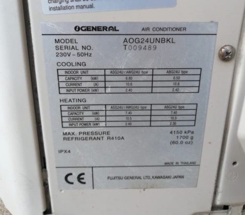 Aire acondicionado GENERAL 5900 frigorías de segunda mano en cabauoportunitats.com Balaguer - Lleida - Catalunya
