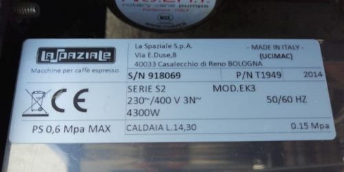 Cafetera de 3 brazos LA SPAZIALE S2 de segunda mano en cabauoportunitats.com Balaguer - Lleida - Catalunya