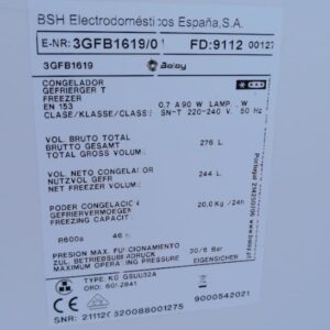 Congelador vertical BALAY de segona mà de 244 litres de capacitat en venda a cabauoportunitats.com Balaguer - Lleida - Catalunya