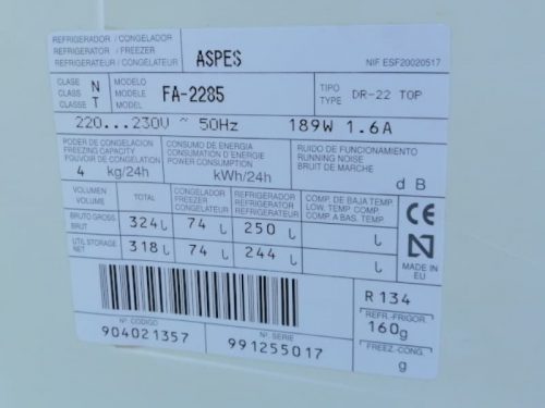 Frigorífico con congelador ASPES de segunda mano en cabauoportunitats.com Balaguer - Lleida - Catalunya