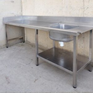 Pila de fregar de acero inoxidable de 240cm barata en venta en cabauoportunitats.com Balaguer - Lleida - Catalunya