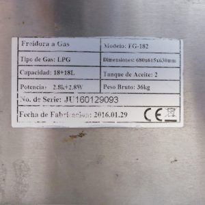 Freidora a gas butano de 18+18 litros de segunda mano en venta en cabauoportunitats.com