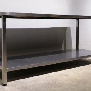 Mesa de acero inoxidable de 200x70cm de ocasión en cabauoportunitats.com