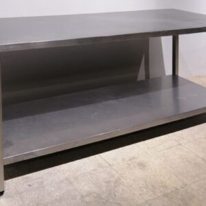 Mesa de acero inoxidable de 200x70cm de ocasión en cabauoportunitats.com