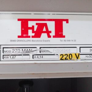Sierra cinta FAT 270 MAN monofásica de segunda mano en venta en cabauoportunitats.com