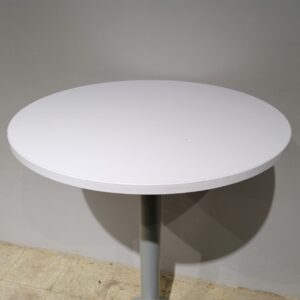 Taula alta blanca i gris de ø80cm de segona mà en venda a cabauoportunitats.com Balaguer - Lleida - Catalunya