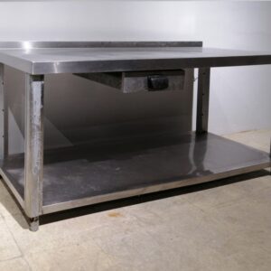 Taula d'acer inoxidable amb calaix de segona mà en venda a cabauoportunitats.com Balaguer - Lleida - Catalunya