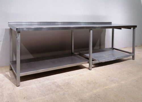 Mesa de acero inoxidable de segunda mano de 280cm en venta en cabauoportunitats.com
