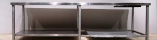 Mesa de acero inoxidable de segunda mano de 280cm en venta en cabauoportunitats.com