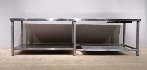 Mesa de acero inoxidable de segunda mano de 280cm en venta en cabauoportunitats.com