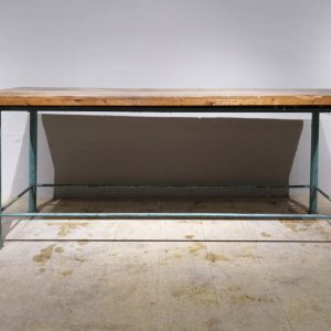 Banc de treball de tub d'acer i fusta de segona mà en venda a cabauoportunitats.com Balaguer - Lleida - Catalunya