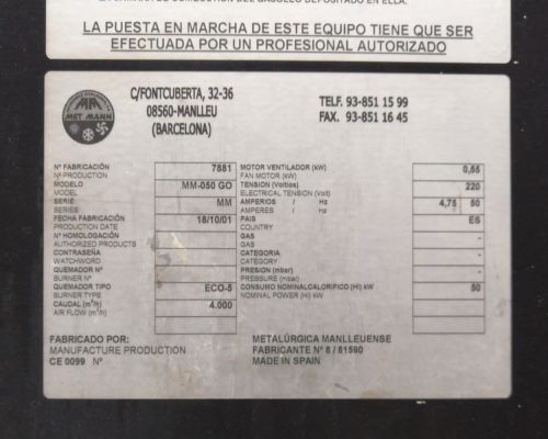 Generador de aire caliente MET MANN MM-0560 GO de segunda mano en venta en cabauoportunitats.com