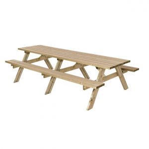 Mesa de madera con bancos para exterior nueva en cabauoportunitats.com