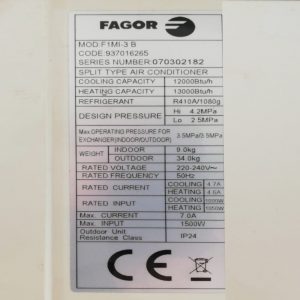 Aire acondicionado + bomba calor FAGOR 3.000 frig en venta en cabauoportunitats.com