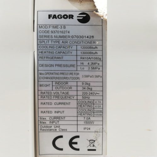 Aire acondicionado + bomba calor FAGOR 3.000 frig en venta en cabauoportunitats.com