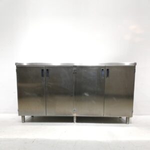 Mesa de inox con armarios de 200x60cm en venta en cabauoportunitats.com