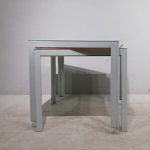 Mesa de aluminio y cristal de segunda mano en venta en cabauoportunitats.com