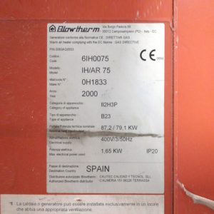 Bomba de calor BLOWTHERM IH/AR 75 de segona mà en venda a cabuoportunitats.com Balaguer - Lleida -Catalunya
