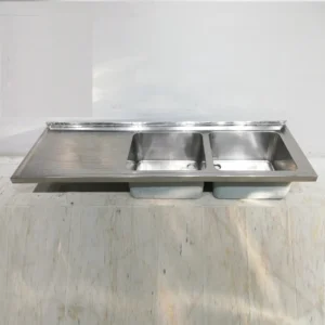 Fregadero de inox de 2 senos de 195x60cm de segunda mano en venta en cabauoportunitats.com
