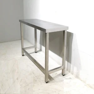 Taula d'acer inoxidable de segon amà (118x40x84cm) en venda a cabauoportunitats.com Balaguer -Lleida -Catalunya