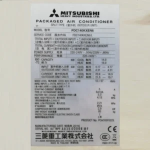 Aire condicionat amb bomba de calor MITSUBISHI 12.000 frigories / 14.000kcal/h de segona mà
