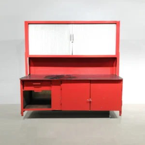 Banc de treball de 201cm de segona mà amb armari de taula i calaix en venda a cabauoportunitats.com Balaguer - Lleida - Catalunya
